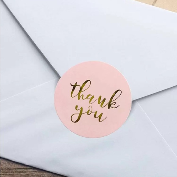 500 Black and Pink Thank You Stickers - Picture 4 of 4